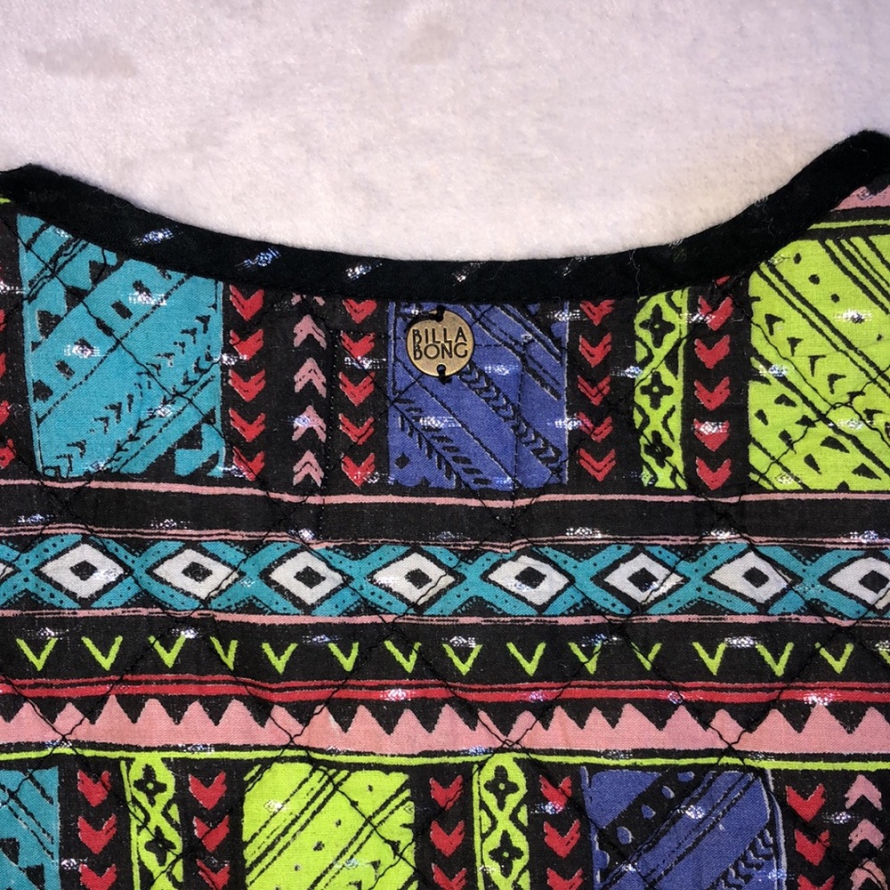 Billabong Cotton Quilt Pattern Button Lightweight… - image 5